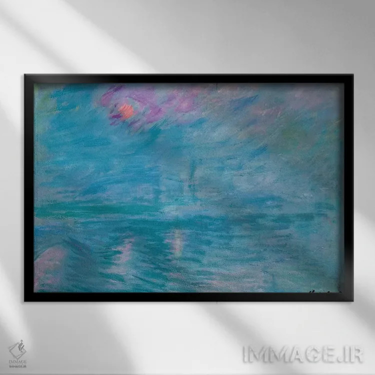 تابلو 1899-1903,پل واترلو، ۱۸۹۹ تا ۱۹۰۳ اثر کلود مونه (نقاش معروف فرانسوی) - نمای قابدار مشکی