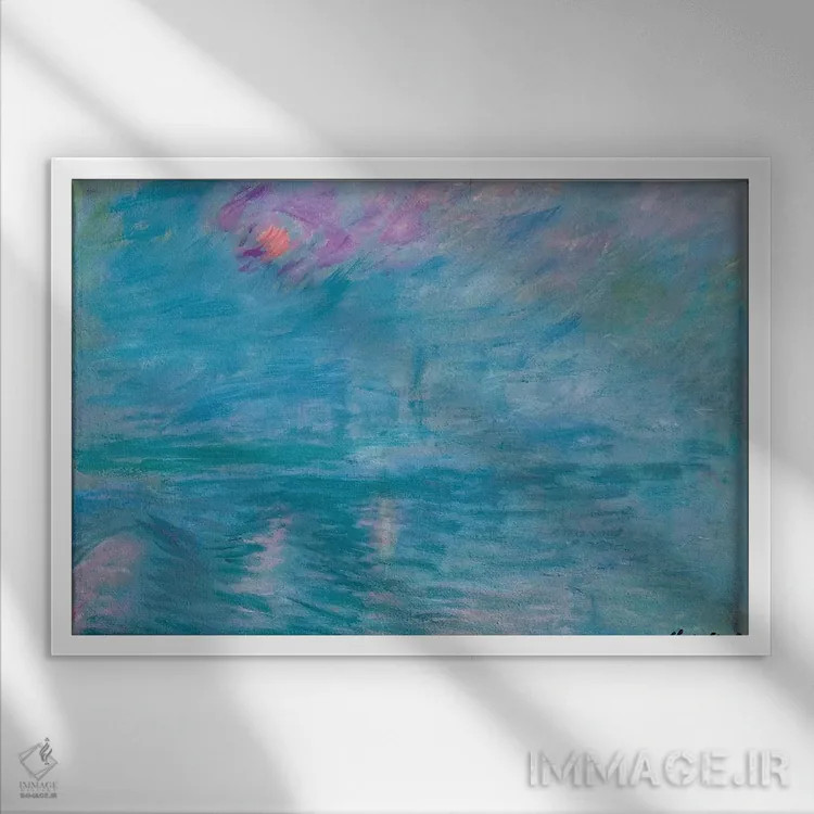 تابلو 1899-1903,پل واترلو، ۱۸۹۹ تا ۱۹۰۳ اثر کلود مونه (نقاش معروف فرانسوی) - نمای قابدار سفید