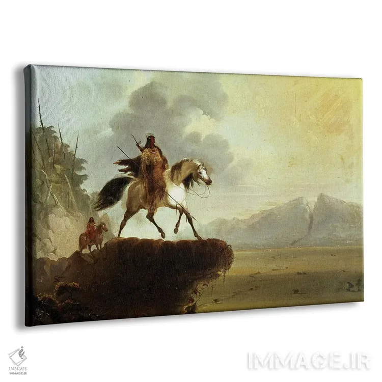 تابلو سرخپوستان مار (قبایل سرخپوست) اثر آلفرد جیکوب میلر (نقاش آمریکایی) - نمای پرسپکتیو محصول