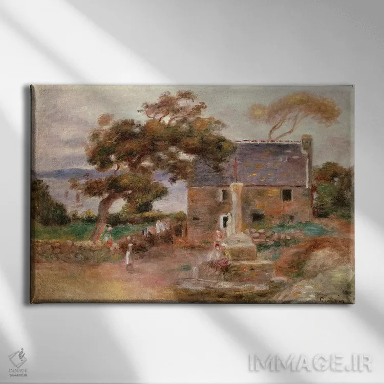 تابلو خانه روستایی در کاگن اثر پیر-اوگوست رنوار - نمای روبهرو روی دیوار