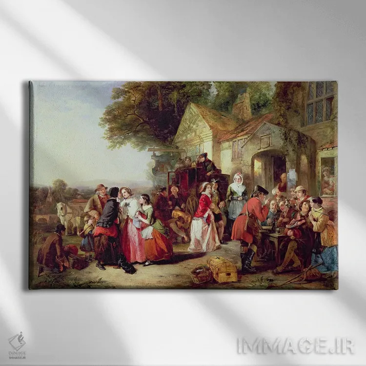 تابلو 1850,ورود کالسکه، ۱۸۵۰ اثر توماس فالکون مارشال - نمای روبهرو روی دیوار