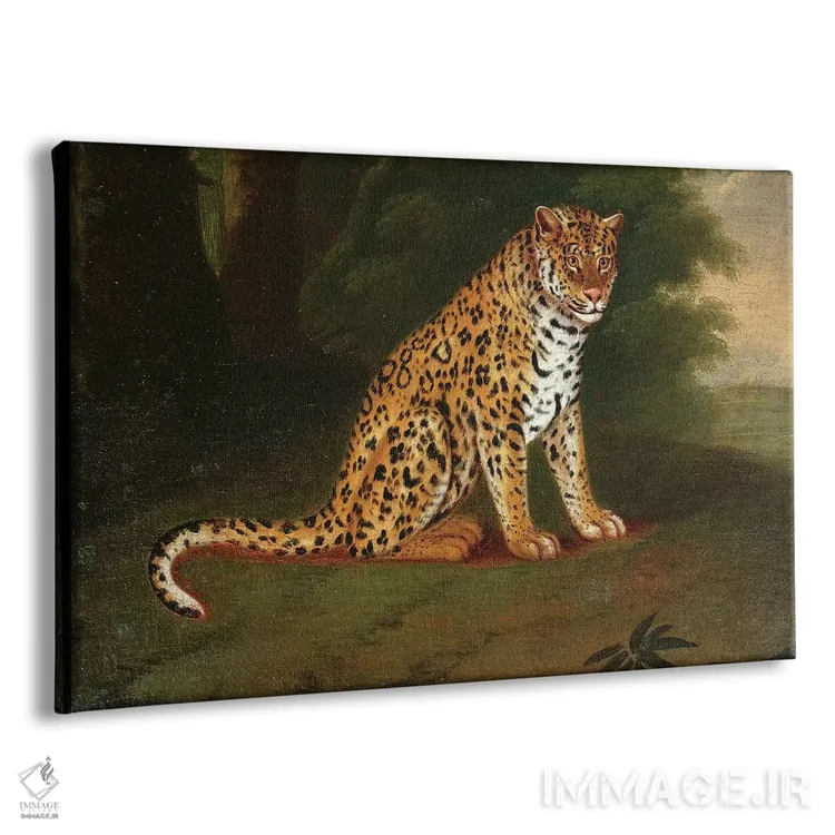 تابلو پلنگی در منظره اثر ژاک لوران آگاس - نمای پرسپکتیو محصول