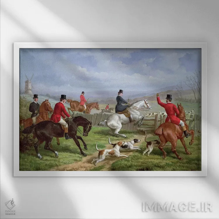 تابلو آنسوی حصار اثر ادوارد بنجامین هربرت - نمای قابدار سفید