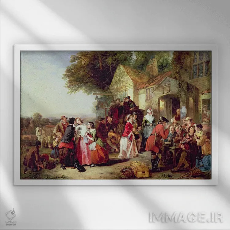 تابلو 1850,ورود کالسکه، ۱۸۵۰ اثر توماس فالکون مارشال - نمای قابدار سفید