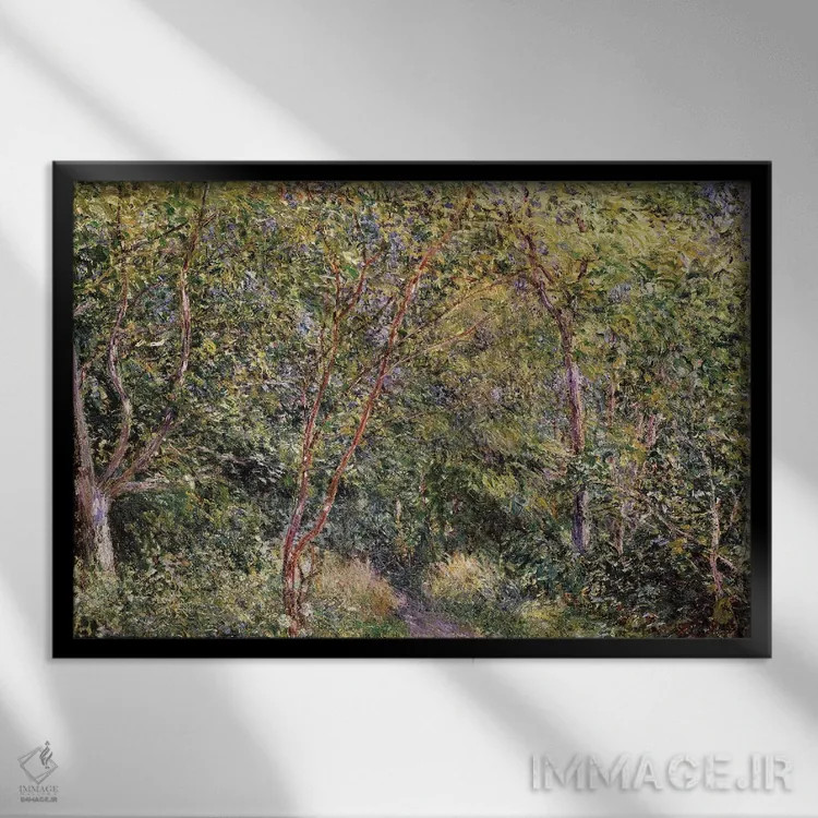 تابلو در جنگل اثر آلفرد سیسلی (نقاش امپرسیونیست انگلیسی-فرانسوی) - نمای قابدار مشکی
