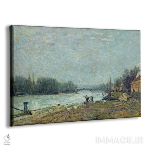 تابلو the Seine at Suresnes Bridge, 1880,پس از آب شدن یخ، رود سن در پل سورسن، ۱۸۸۰ اثر آلفرد سیسلی (نقاش امپرسیونیست انگلیسی-فرانسوی) - نمای پرسپکتیو محصول