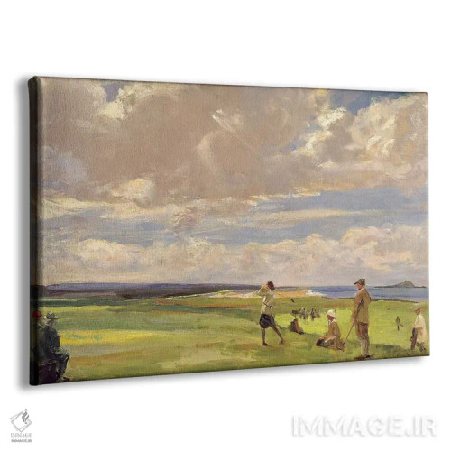 تابلو بانو آستور در حال بازی گلف در نورت بیرک اثر سر جان لاوری (نقاش ایرلندی) - نمای پرسپکتیو محصول