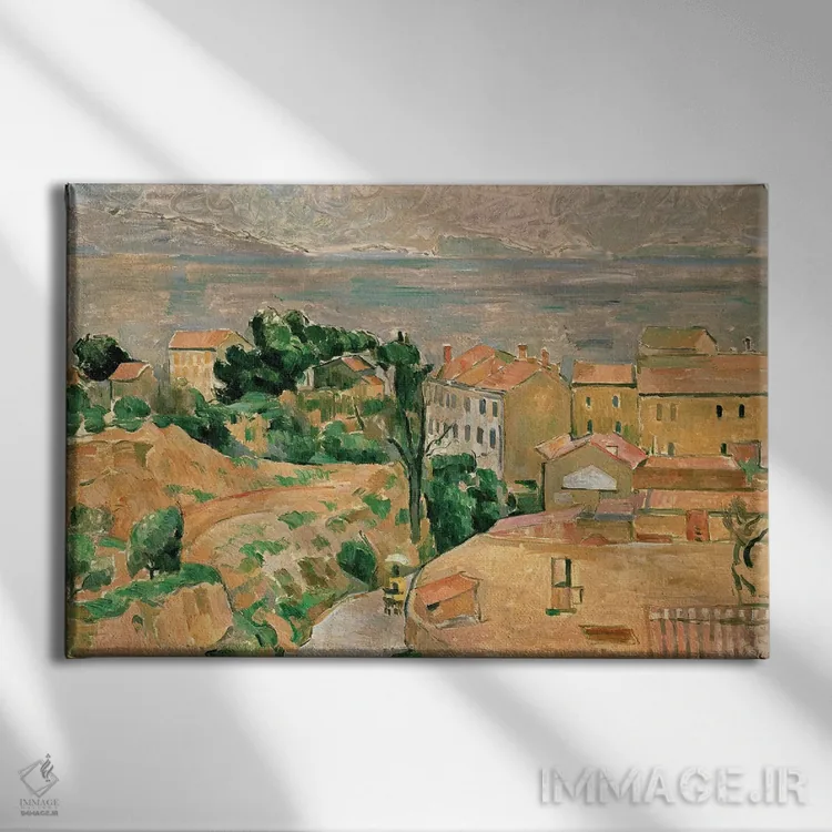 تابلو نمای لستاک اثر پل سزان - نمای روبهرو روی دیوار