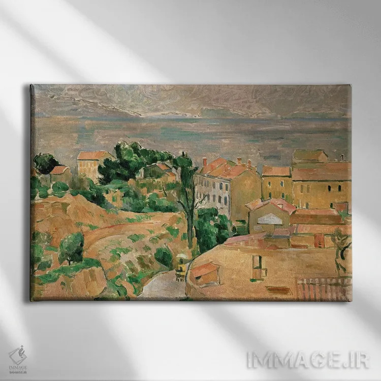 تابلو نمای لستاک اثر پل سزان - نمای روبهرو روی دیوار