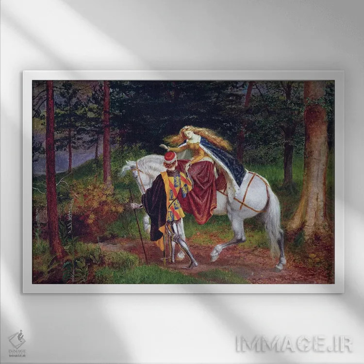 تابلو بانوی زیبا و بیرحم اثر والتر کرین - نمای قابدار سفید