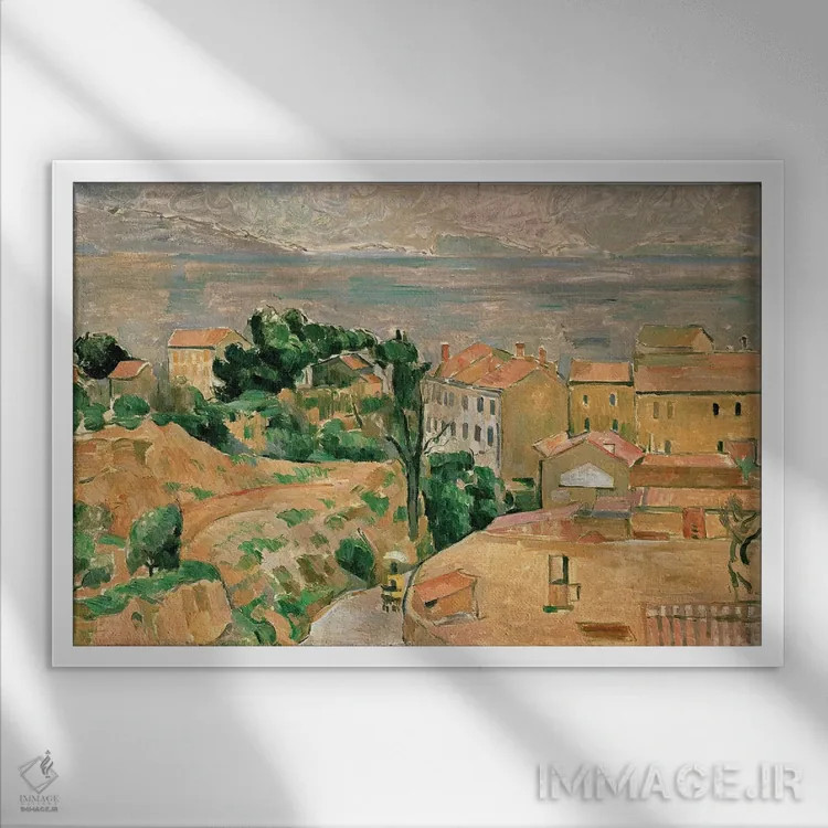 تابلو نمای لستاک اثر پل سزان - نمای قابدار سفید