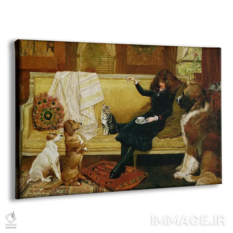 تابلو 1883,خوراکی عصرانه، ۱۸۸۳ اثر جان چارلتون - نمای پرسپکتیو محصول