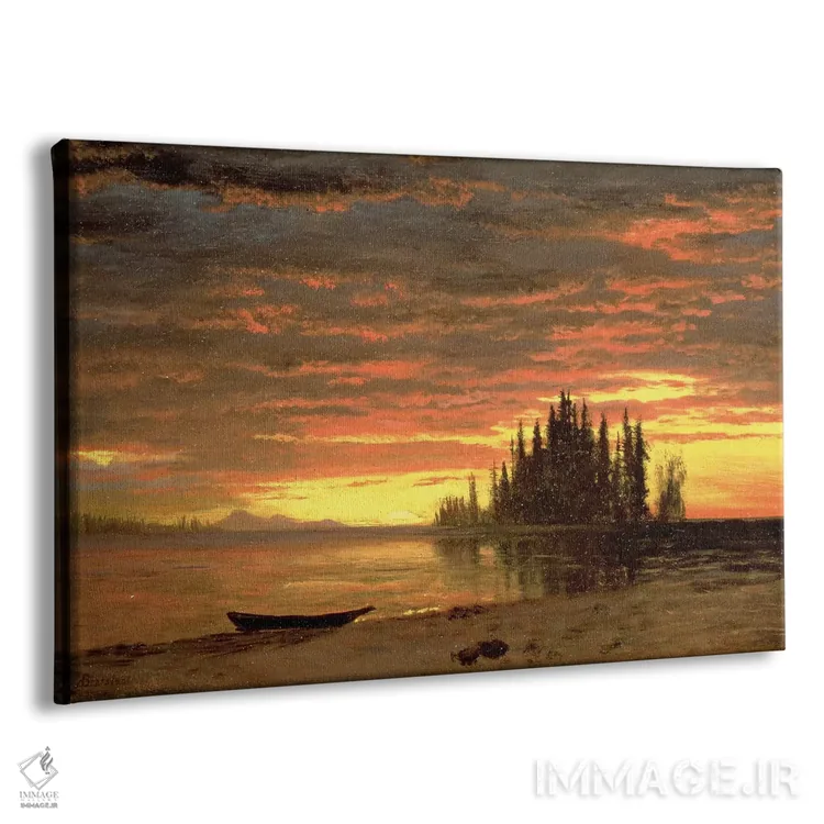 تابلو غروب کالیفرنیا اثر آلبرت بیرشتات (نقاش منظره آمریکایی) - نمای پرسپکتیو محصول