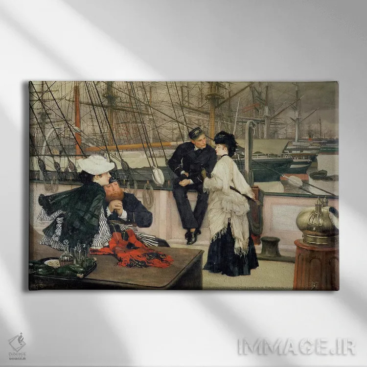 تابلو 1873,کاپیتان و کمکش، ۱۸۷۳ اثر جیمز ژاک ژوزف تیسو (نقاش فرانسوی) - نمای روبهرو روی دیوار