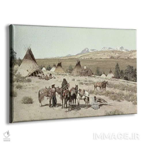 تابلو 1892،اردوگاه سرخپوستان، ۱۸۹۲ اثر هنری فرانسوا فارنی - نمای پرسپکتیو محصول