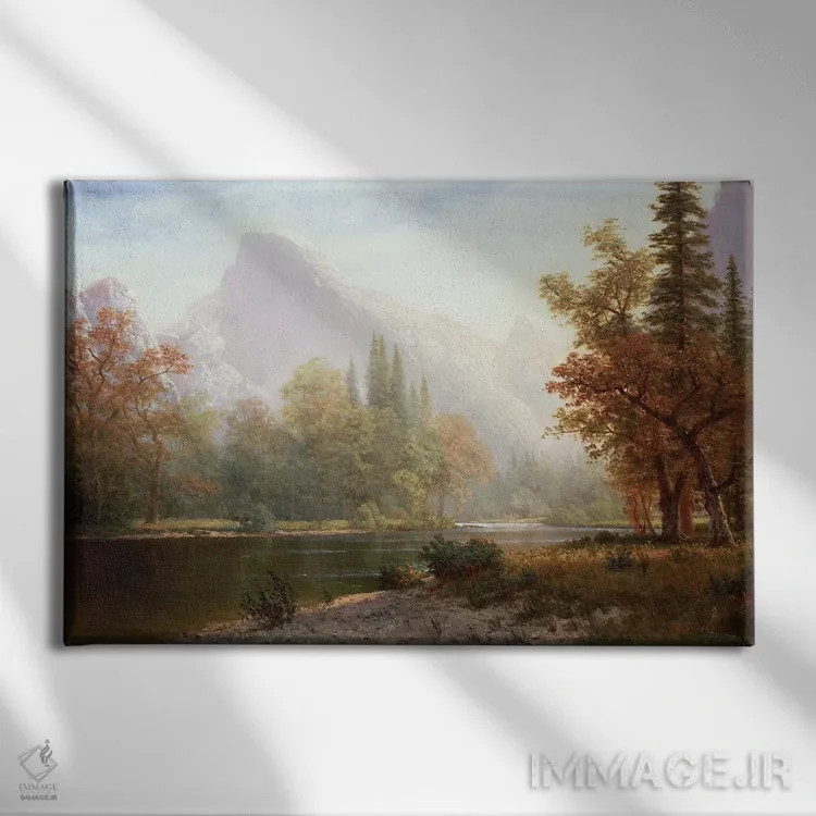 تابلو Yosemite,نیمهگنبد، یوسمیتی (کوه نماباور پارک) اثر آلبرت بیرشتات (نقاش منظره آمریکایی) - نمای روبهرو روی دیوار