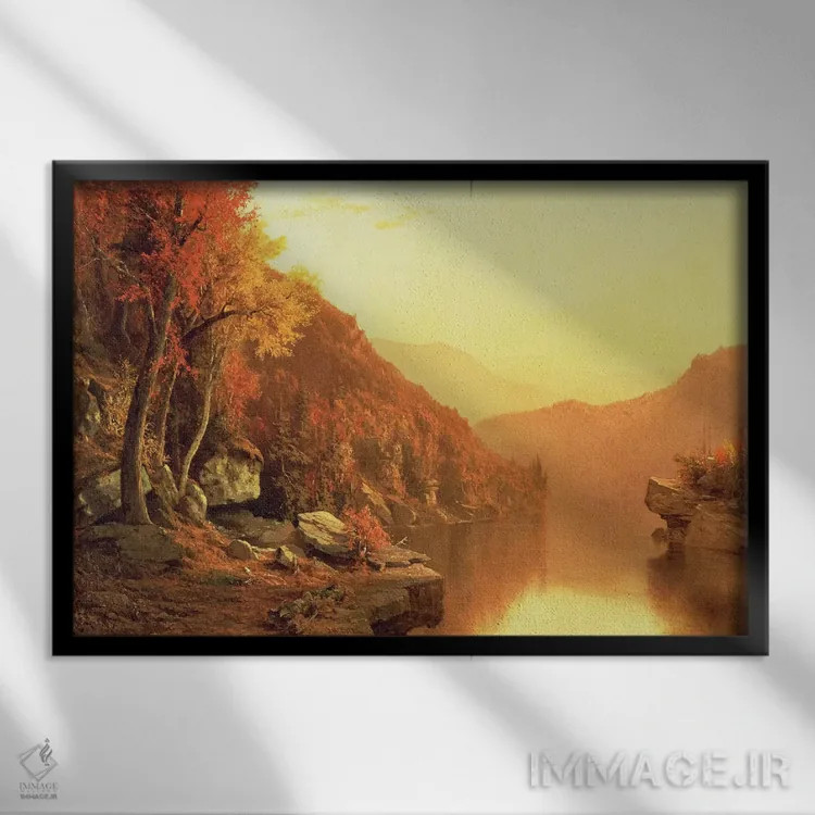 تابلو Autumn, 1863,کوههای شاوانگانک، پاییز ۱۸۶۳ اثر جرویس مکانتی - نمای قابدار مشکی