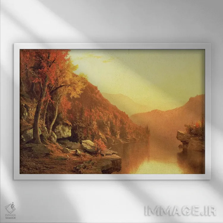 تابلو Autumn, 1863,کوههای شاوانگانک، پاییز ۱۸۶۳ اثر جرویس مکانتی - نمای قابدار سفید