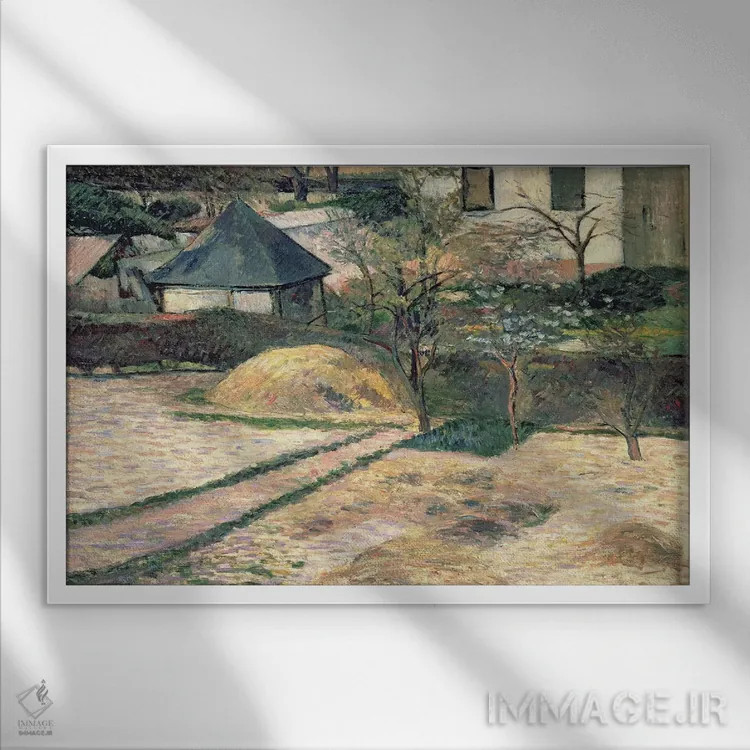 تابلو c.1884,منظره روان، حدود ۱۸۸۴ اثر پل گوگن - نمای قابدار سفید