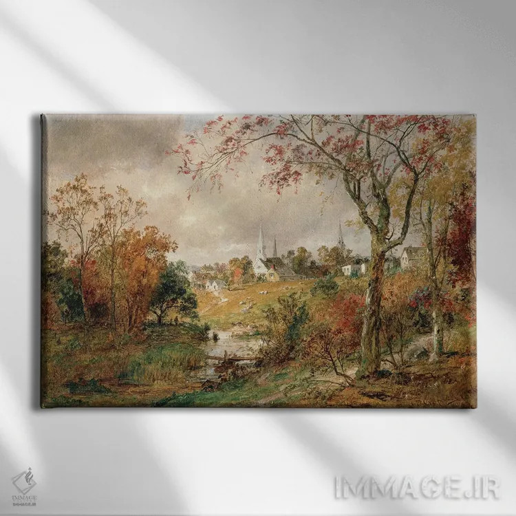 تابلو منظرهٔ پاییزی، ساگرتیز، ۱۸۸۶ اثر جسپر فرانسیس کروپسی - نمای روبهرو روی دیوار