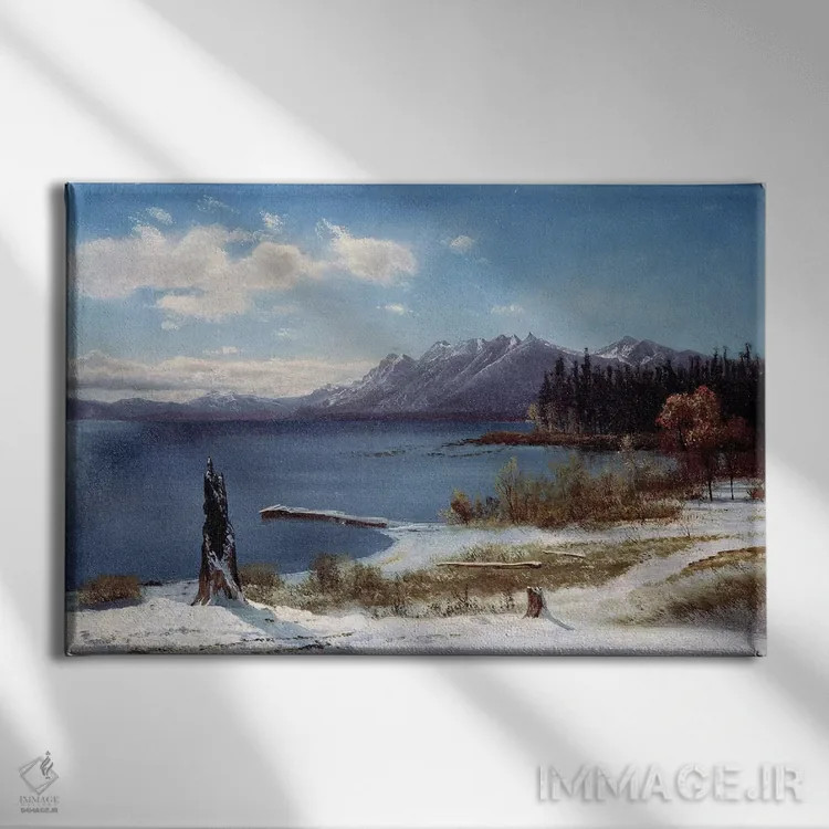 تابلو دریاچه تاهو اثر آلبرت بیرشتات (نقاش منظره آمریکایی) - نمای روبهرو روی دیوار