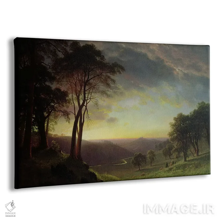 تابلو درهٔ رود ساکرامنتو اثر آلبرت بیرشتات (نقاش منظره آمریکایی) - نمای پرسپکتیو محصول