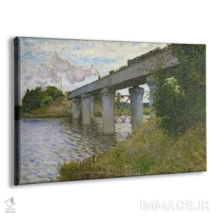 تابلو پل راهآهن در آرژانتوی، ۱۸۷۴ اثر کلود مونه (نقاش معروف فرانسوی) - نمای پرسپکتیو محصول