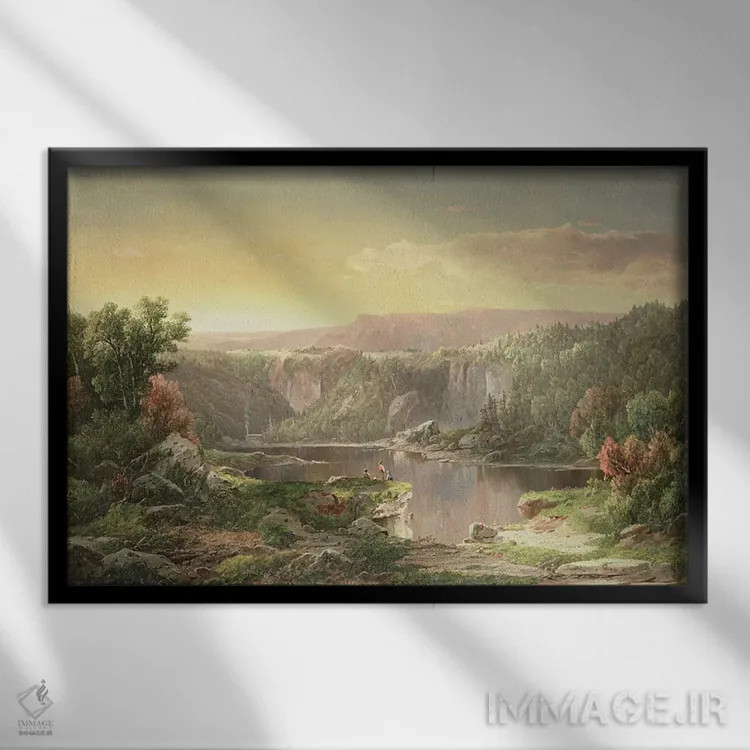 تابلو دریاچه کوهستانی نزدیک پیدمونت، مریلند اثر ویلیام زونتاگ - نمای قابدار مشکی