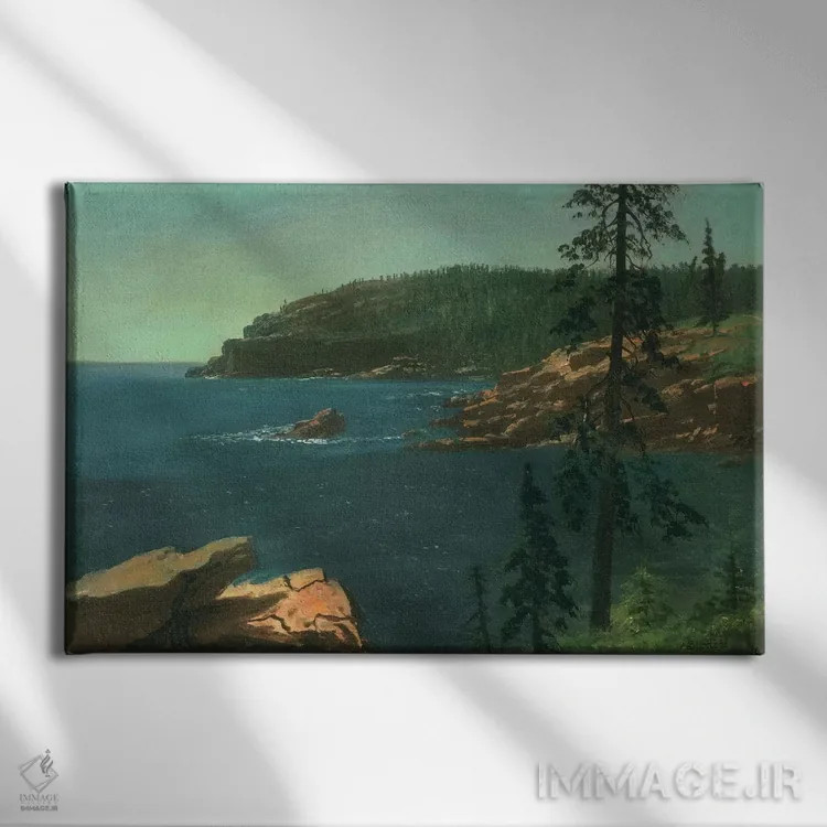 تابلو ساحل کالیفرنیا اثر آلبرت بیرشتات (نقاش منظره آمریکایی) - نمای روبهرو روی دیوار