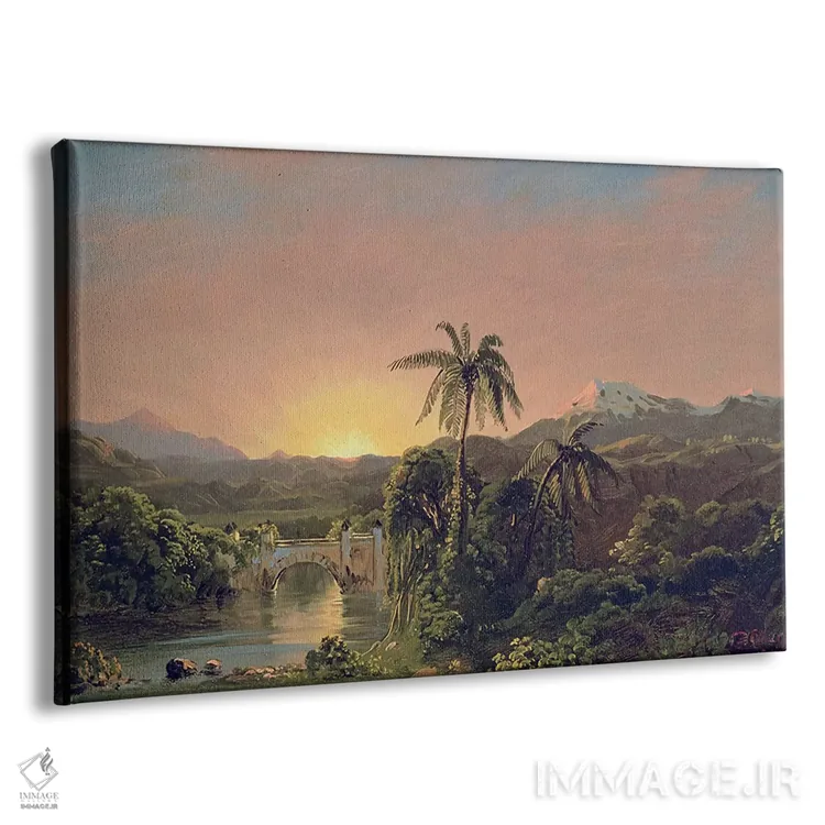 تابلو غروب خورشید در اکوادور اثر فردریک ادوین چرچ (نقاش آمریکایی سبک هودسونریور) - نمای پرسپکتیو محصول