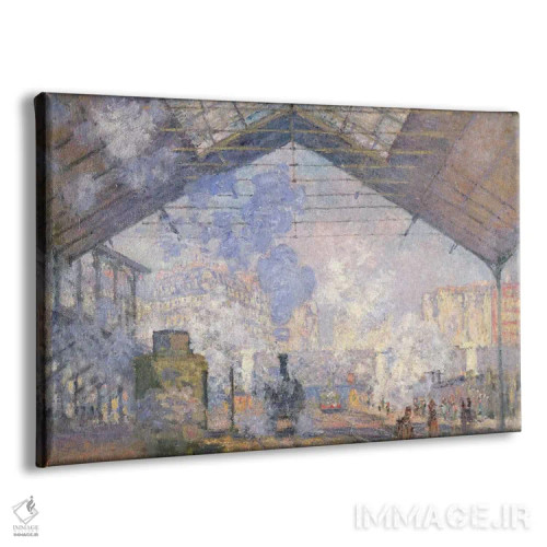 تابلو ایستگاه سن لازار، ۱۸۷۷ اثر کلود مونه (نقاش معروف فرانسوی) - نمای پرسپکتیو محصول