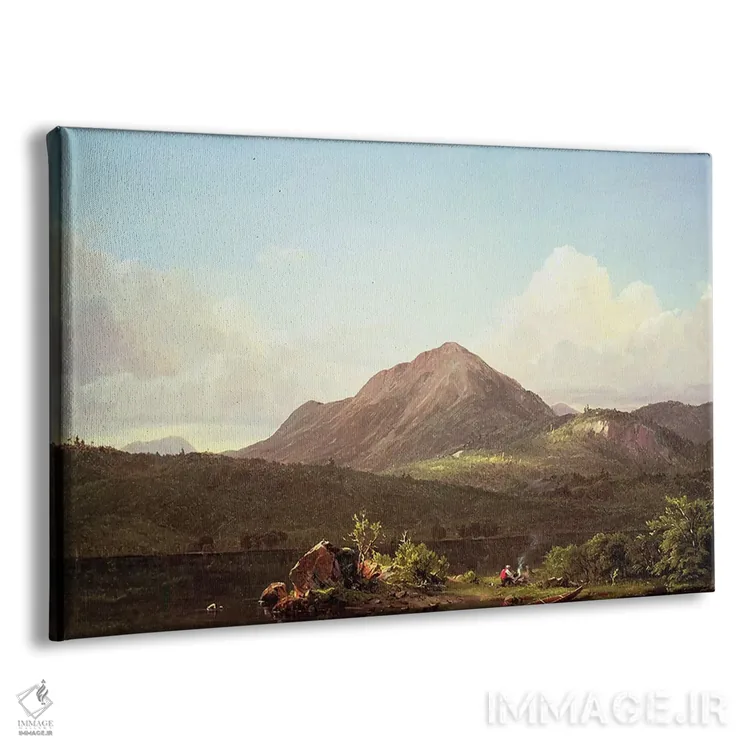 تابلو آتش اردو در طبیعت وحشی مین اثر فردریک ادوین چرچ (نقاش آمریکایی سبک هودسونریور) - نمای پرسپکتیو محصول