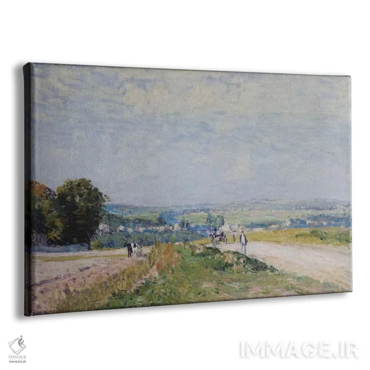 تابلو جاده به مونبویسون در لووسین، ۱۸۷۵ اثر آلفرد سیسلی (نقاش امپرسیونیست انگلیسی-فرانسوی) - نمای پرسپکتیو محصول