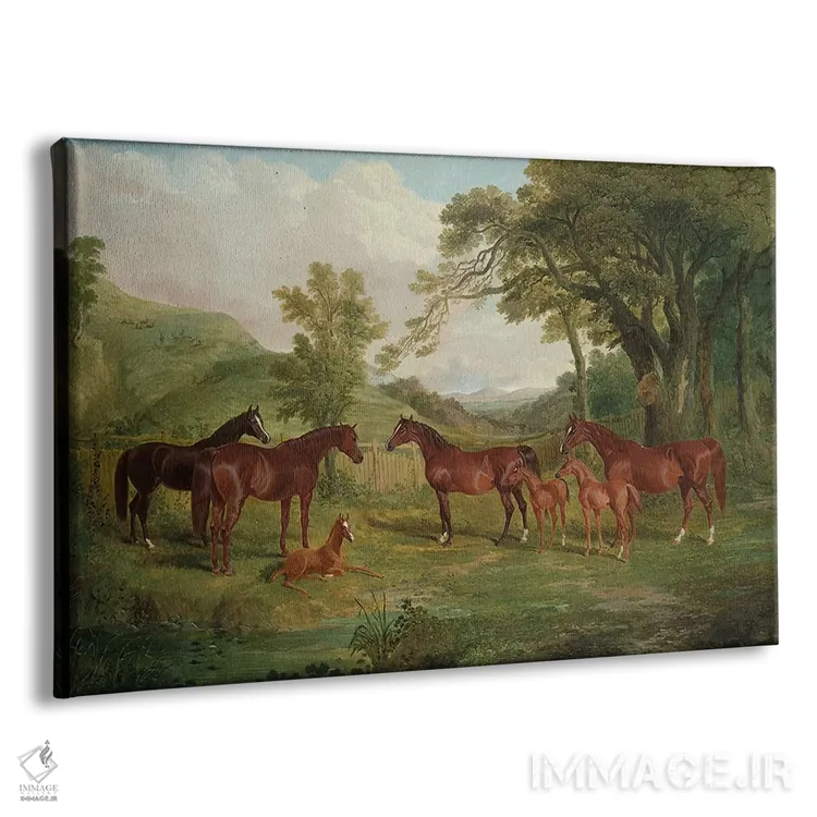 تابلو اصطبل استریتلم، مباورهاها و کرهها، ۱۸۳۶ اثر جان فردریک هرینگ سینیور - نمای پرسپکتیو محصول