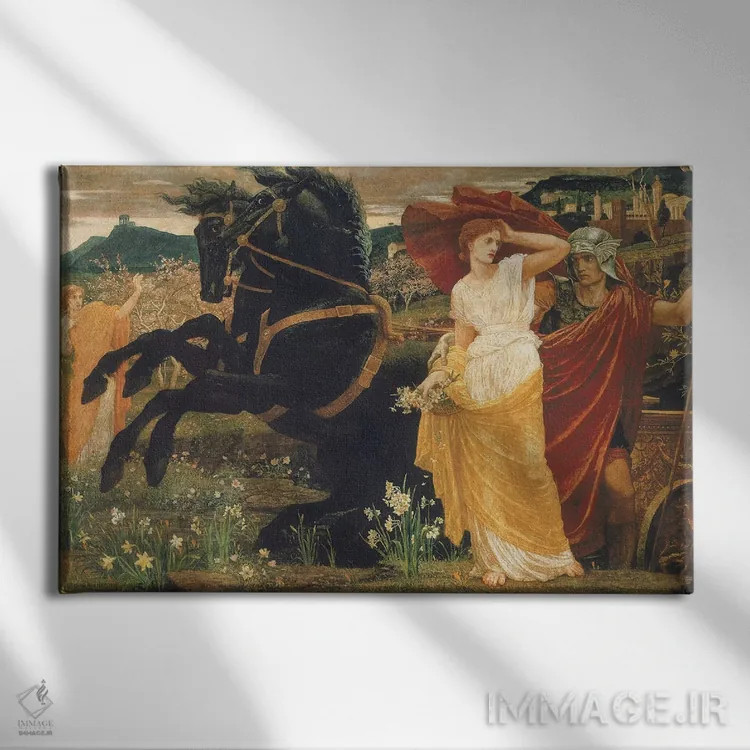 تابلو سرنوشت پرسفونه، ۱۸۷۷ اثر والتر کرین - نمای روبهرو روی دیوار