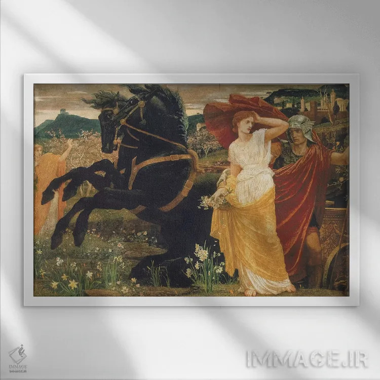 تابلو سرنوشت پرسفونه، ۱۸۷۷ اثر والتر کرین - نمای قابدار سفید