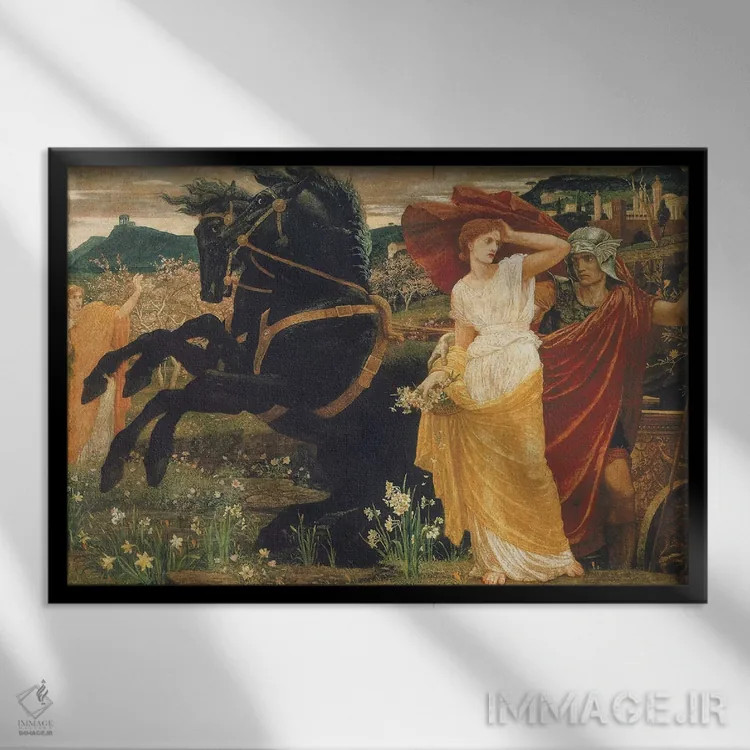 تابلو سرنوشت پرسفونه، ۱۸۷۷ اثر والتر کرین - نمای قابدار مشکی