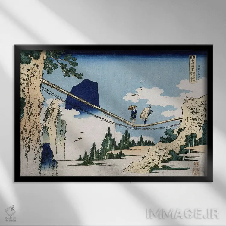 تابلو وزیر تورو، از مجموعه "اشعار چین و ژاپن در آینهٔ زندگی" اثر کاتسوشیکا هوکوسای (نقاش و هنرمند ژاپنی) - نمای قابدار مشکی