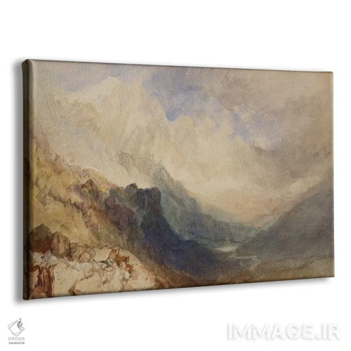 تابلو منظرهای در دره آوستا (ایتالیا) اثر جی.ام.دبلیو. ترنر (نقاش بزرگ انگلیسی) - نمای پرسپکتیو محصول