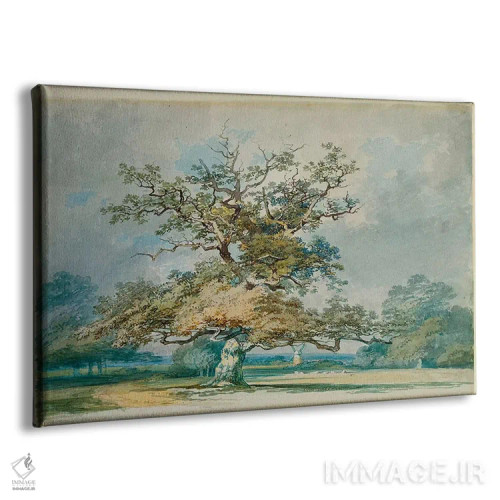 تابلو منظرهای با یک بلوط قدیمی اثر جی.ام.دبلیو. ترنر (نقاش بزرگ انگلیسی) - نمای پرسپکتیو محصول