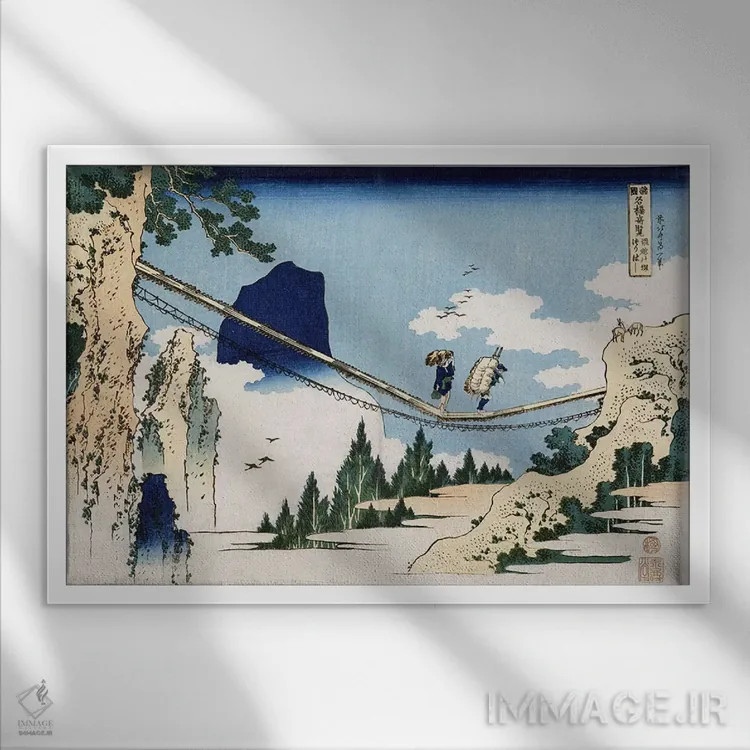 تابلو وزیر تورو، از مجموعه "اشعار چین و ژاپن در آینهٔ زندگی" اثر کاتسوشیکا هوکوسای (نقاش و هنرمند ژاپنی) - نمای قابدار سفید