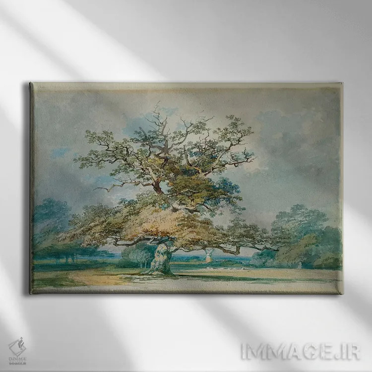 تابلو منظرهای با یک بلوط قدیمی اثر جی.ام.دبلیو. ترنر (نقاش بزرگ انگلیسی) - نمای روبهرو روی دیوار