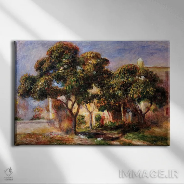 تابلو درختان ازگیل اثر پیر-اوگوست رنوار - نمای روبهرو روی دیوار