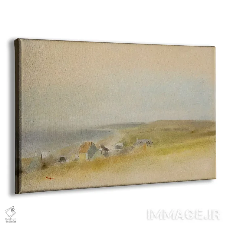 تابلو خانهها بر لبه صخره در ویلر-سور-مر، ۱۸۶۹ اثر ادگار دگا (نقاش و مجسمهساز فرانسوی) - نمای پرسپکتیو محصول