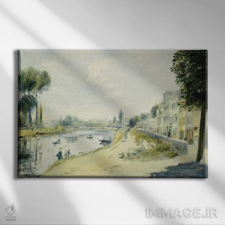 تابلو سواحل سن در بوژیووال، حدود ۱۸۷۵ اثر پیر-اوگوست رنوار - نمای روبهرو روی دیوار