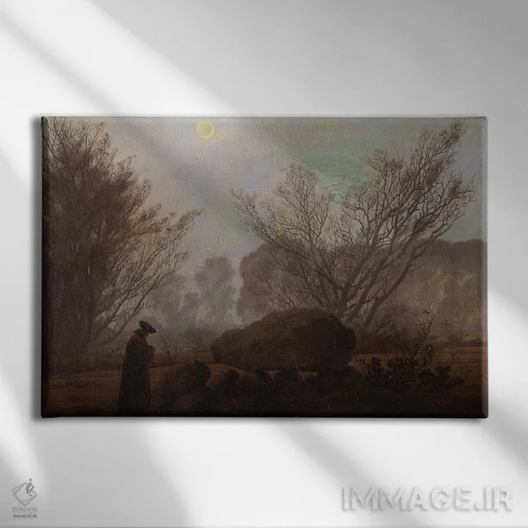 تابلو پیادهروی در کوهستان اثر کاسپار داوید فریدریش (نقاش رمانتیک آلمانی) - نمای روبهرو روی دیوار