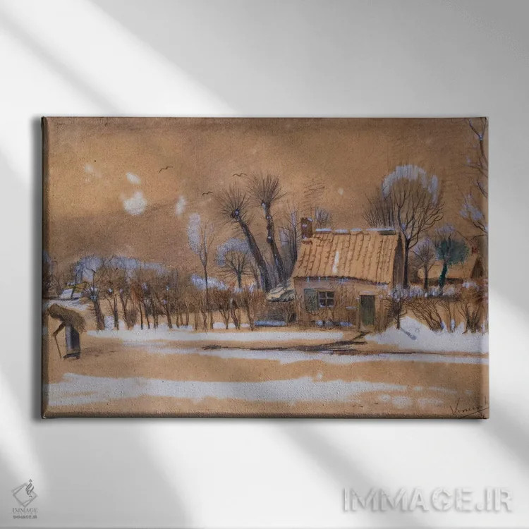 تابلو زمستان، ۱۸۸۱ اثر ونسان ون گوگ (نقاش مشهور هلندی پستامپرسیونیسم) - نمای روبهرو روی دیوار