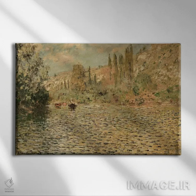 تابلو رود سن در وتهوی اثر کلود مونه (نقاش معروف فرانسوی) - نمای روبهرو روی دیوار