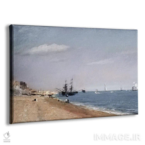 تابلو ساحل برایتون با کشتیهای باری، ۱۸۲۴ اثر جان کانستبل (نقاش انگلیسی) - نمای پرسپکتیو محصول