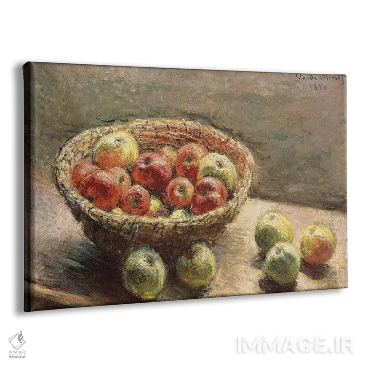 تابلو کاسهای از سیبها، ۱۸۸۰ اثر کلود مونه (نقاش معروف فرانسوی) - نمای پرسپکتیو محصول